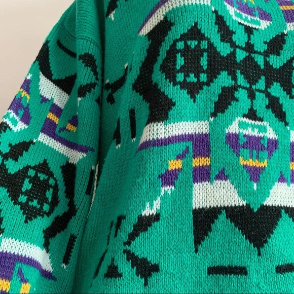 v i n t a g e :: Slouchy Grandpa Geometric Aztec Knit Sweater
